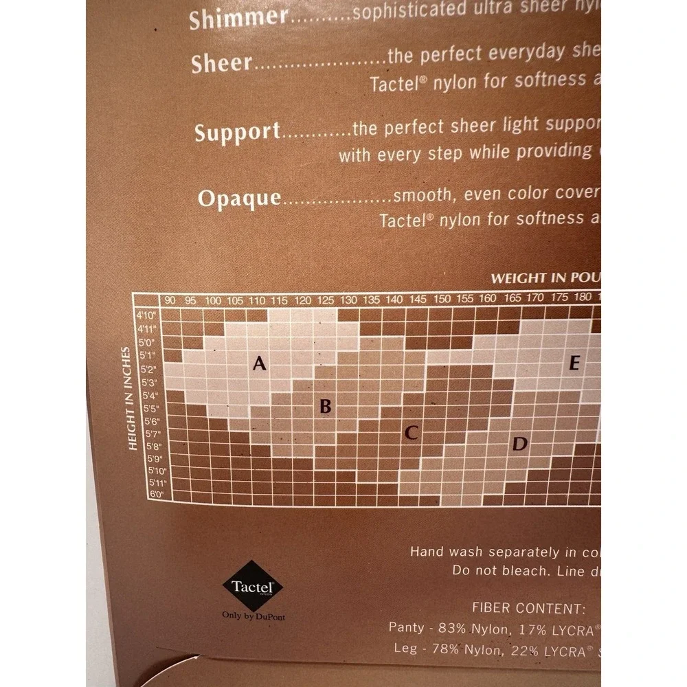 NIP Nordstrom Support Control‎ Top Pantyhose size B Light Beige 25 Denier Leg